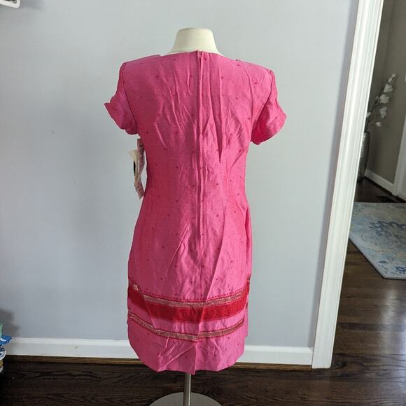 NEW Vintage Jessica Howard Pink Red Sheath Dress 12 Short Sleeve - Picture 5 of 7